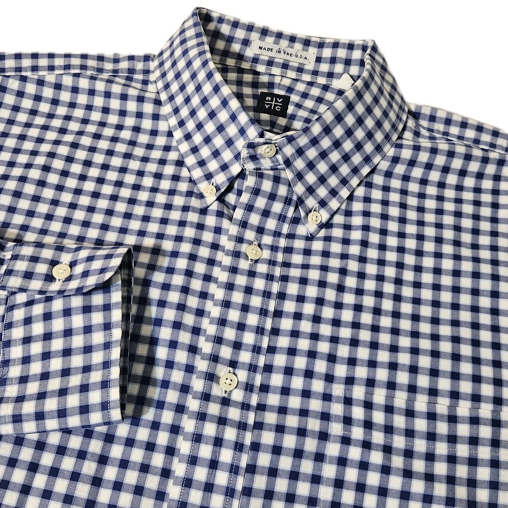 RVCA Shirt‎ Mens XL Long Sleeve Casual Button Up Casual Blue Check Plaid EUC